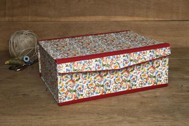 Luxusbox feines Papier Leinen rot Manufaktur